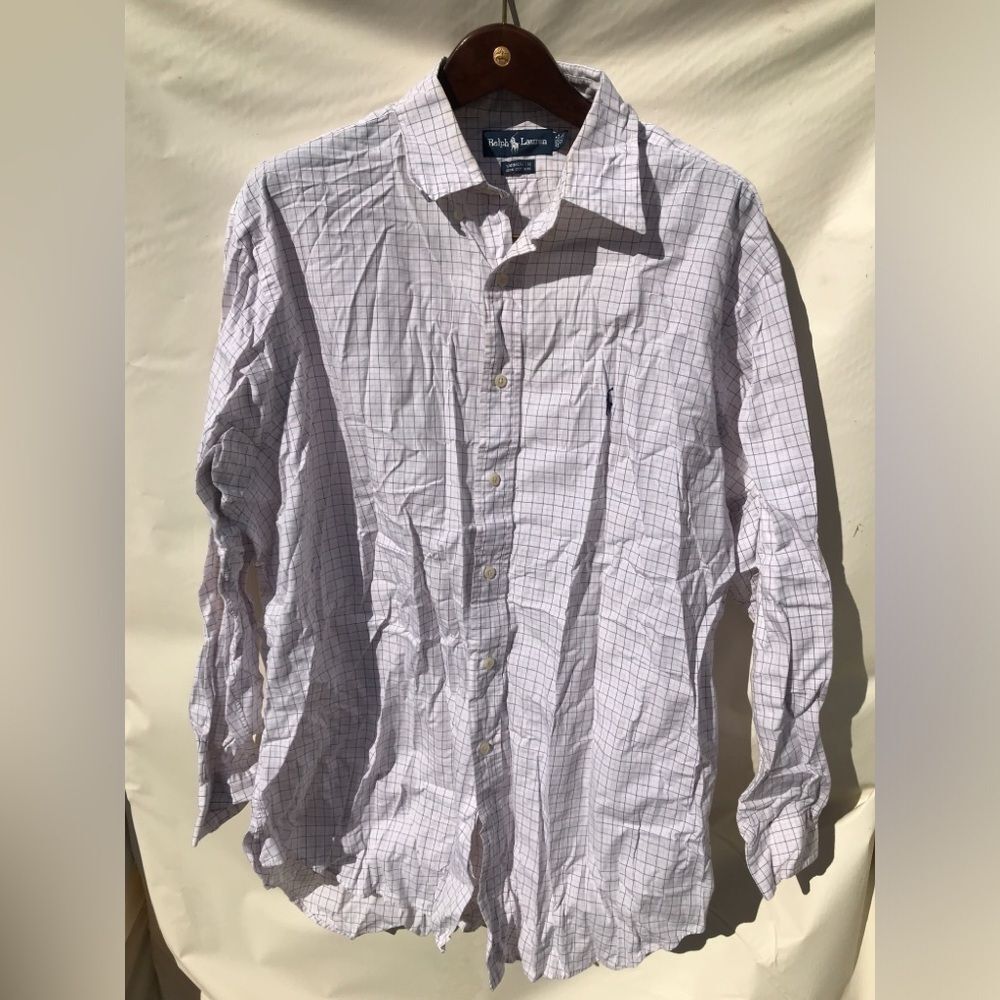 Polo Ralph Lauren Mens Yarmouth Button Down Long Sleeve Shirt Black Sz 17.5